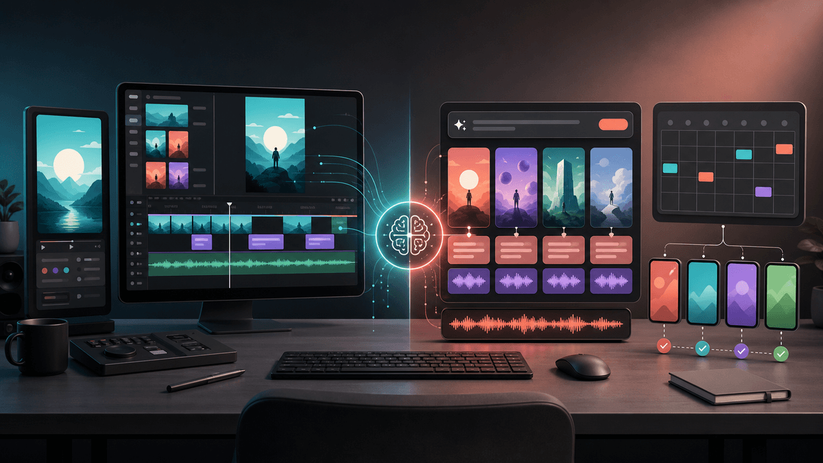 Editorial comparison of hands-on short video editing and automated faceless AI short-form video creation