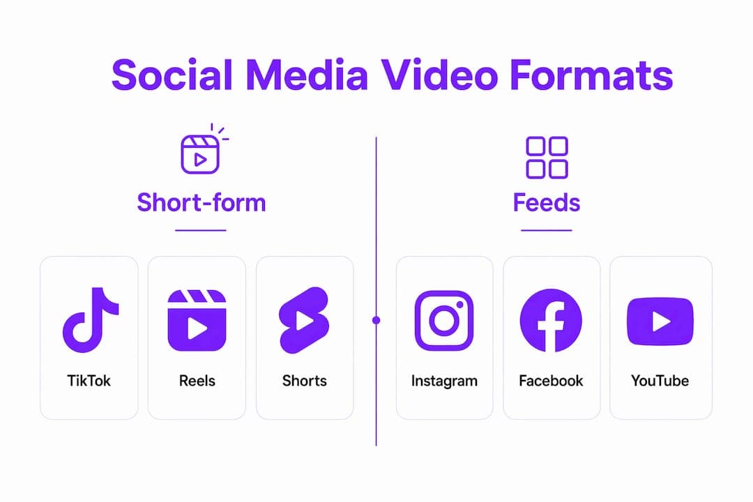 Infographic showing social media video formats comparison
